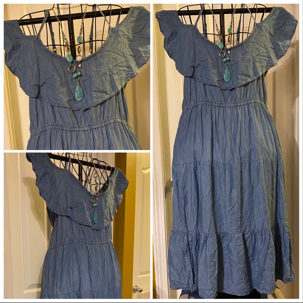 Off-Shoulder Jean Dress